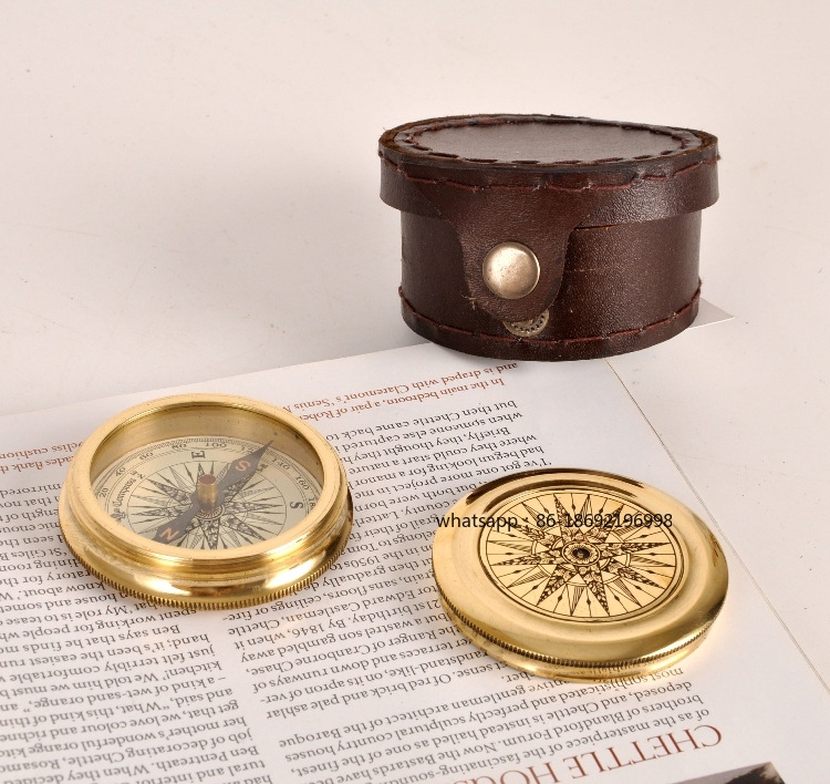 Collectible Vintage Tools - Indien importierte Messing-Vintage-Ledertasche, hochpräziser empfindlicher Kompass,