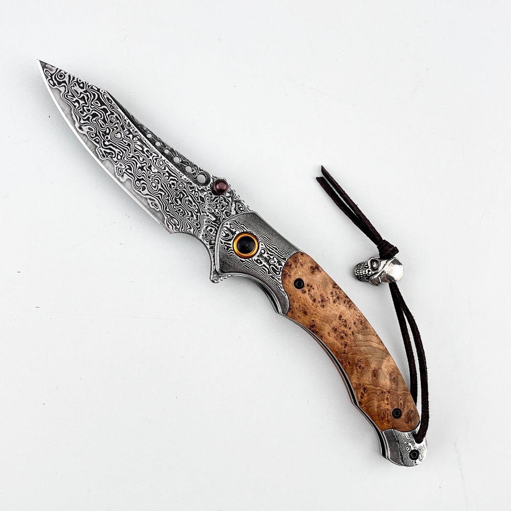 Vintage Collectible Knives - Hochhärte Damastmuster Klappmesser Vintage Dekoratives Sammlerstück