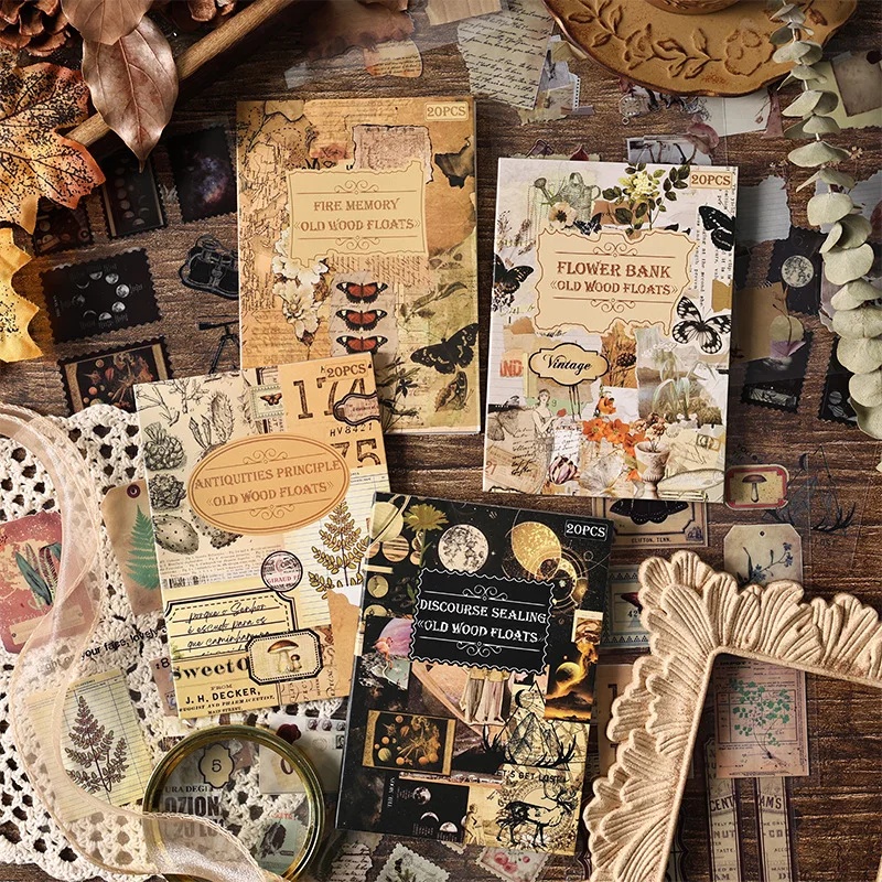 Vintage Collectible Books - 20 Blatt Vintage-Aufkleberbuch, kein Schneiden nötig