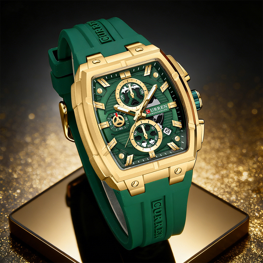 Vintage Collectible Watches - CURREN Luxus-Vintage-Uhr für Herren, Sport-Chronograph, Quarz-Armbanduhr