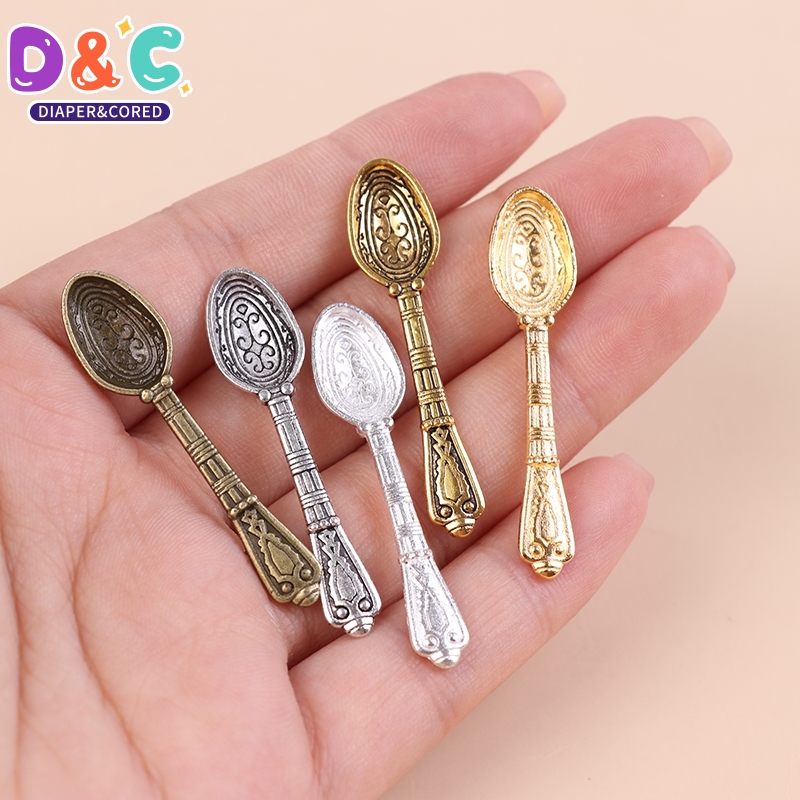 Vintage Collectible Spoons - 10 Stück antike Puppenhaus Miniatur löffel