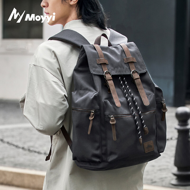 Vintage Zipper - MOYYI 27L Großer Klapprucksack für Herren,