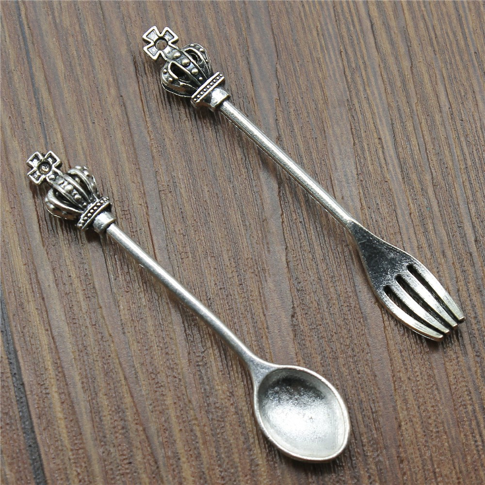 Vintage Collectible Spoons - 10 stücke Antike Silber Farbe Crown