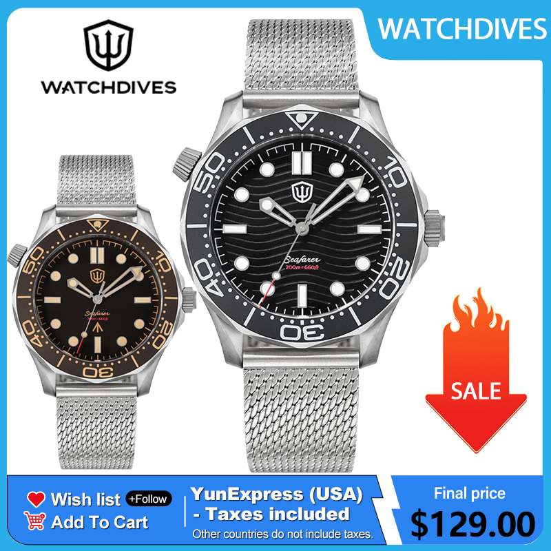 Vintage Collectible Watches - Watchdives 42mm Titan-Taucheruhr NTTD VH31 Quarzwerk