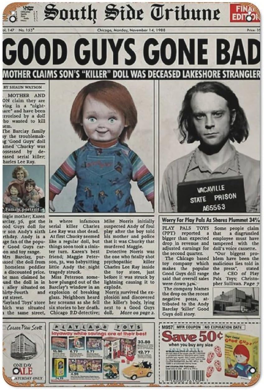 Collectible Vintage Newspapers - „Child S Play 1988“ Zeitungsposter, Druck,